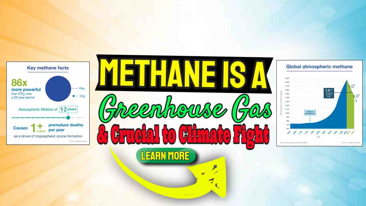 Image text: "Methane is a greenhouse gas crucial to climate fight".