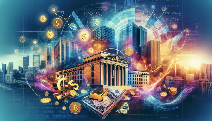 Debt Consolidation With Variable Interest Rates: A Guide | DCL Debt Consolidation With Variable Interest Rates: A graph illustrating variable interest rates' fluctuations, with economic indicators and a central bank in the background.