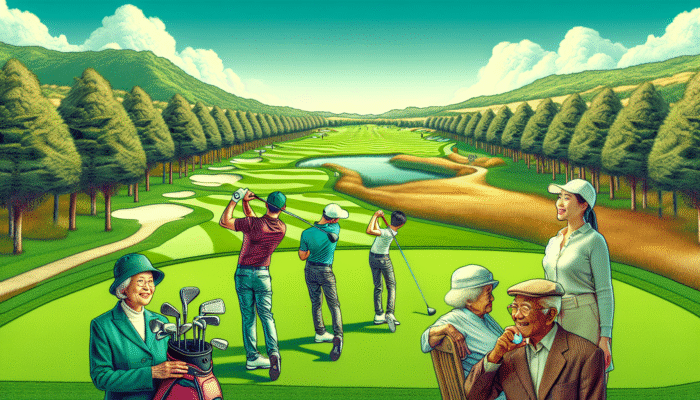 A distinguished golf course with lush greens and stunning natural surroundings, enjoyed by players of various skill levels.