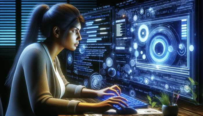 A web developer examines Google PageSpeed Insights metrics on a computer screen to evaluate lazy loading performance.