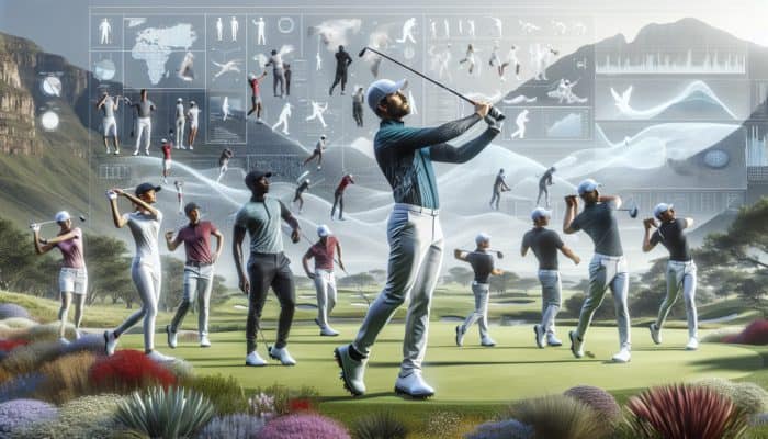 South African golfers in stylish Puma, Adidas, Under Armour, and Callaway apparel on lush golf courses.