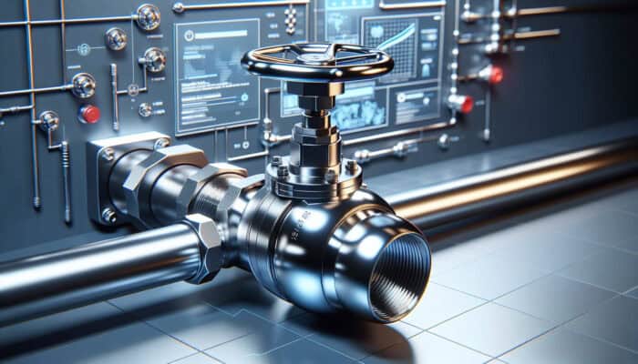 Modern ball valve featuring a shiny, corrosion-resistant sphere and quarter-turn handle in a residential plumbing system.