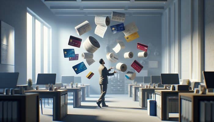 Debt Consolidation Loans With Tiered Repayments: UK Guide | DCL Debt Consolidation Loans With Tiered Repayments: Person consolidating multiple credit cards and loans into one document in a modern UK office, symbolizing financial relief.