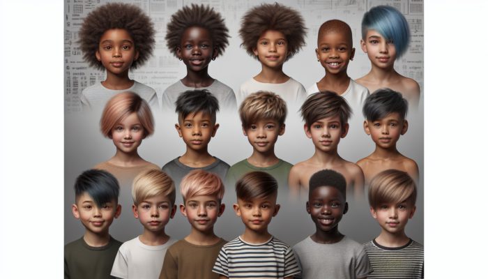 Children with diverse pixie hairstyles, showcasing adaptability and personalization.
